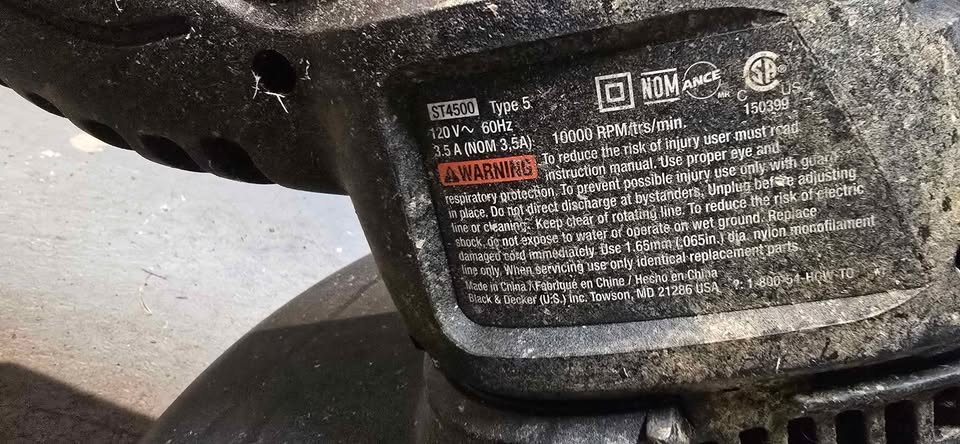 Trimmer Black and Decker 10000 RPM/trs/min. 150399 ST4500 Type 5 - photo 3