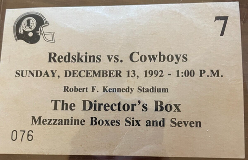 RARE Redskin’s owner Signed 91 PRESS BOOK +GAME TICKET