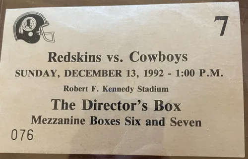 Redskins Jack Kent Cooke Signed 91 PRESS BOOK +GAME TICKET