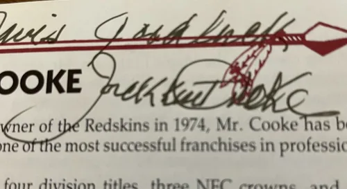 Redskins Jack Kent Cooke Signed 91 PRESS BOOK +GAME TICKET image indicator(3)
