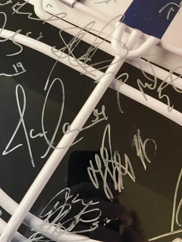 TORONTO MAPLE LEAFS TEAM SIGNED 3D MASK PHOTO ON WOOD image indicator(7)