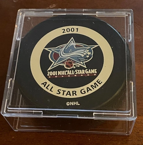 2 COLORADO 2001 All Star Game NHL Hockey Puck's - photo 3