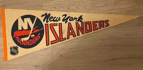 1970 Vintage NY ISLANDERS NHL banner 29” x 12” image indicator(7)