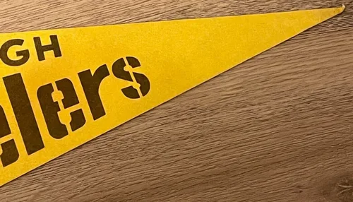 1980 NFL PITTSBURGH STEELERS vtg 3DLogo Pennant 30"x12" image indicator(2)
