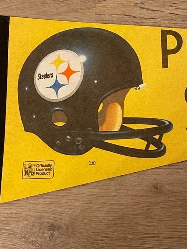 1980 NFL PITTSBURGH STEELERS vtg 3DLogo Pennant 30"x12" image indicator(5)