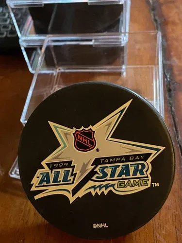 1999 ALL STAR GAME PUCK TAMPA BAY VINTAGE INGLASCO - VEGUM image indicator(3)