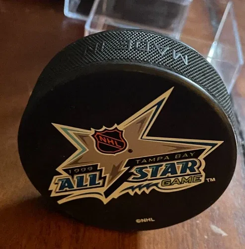 1999 ALL STAR GAME PUCK TAMPA BAY VINTAGE INGLASCO - VEGUM image indicator(8)