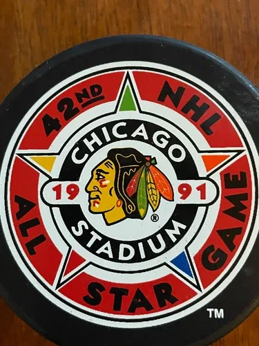 1991 NHL All-Star Puck Chicago Blackhawks