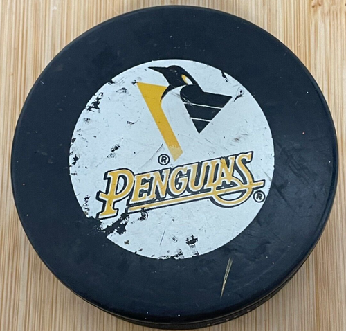 NHL Pittsburgh Penguins Inglasco Puck OFFICIAL GAME USED CIVIC A
