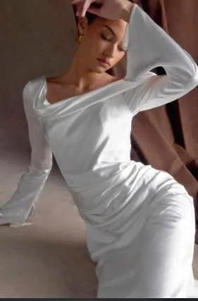 Meshki Iris Long Sleeve White Dress