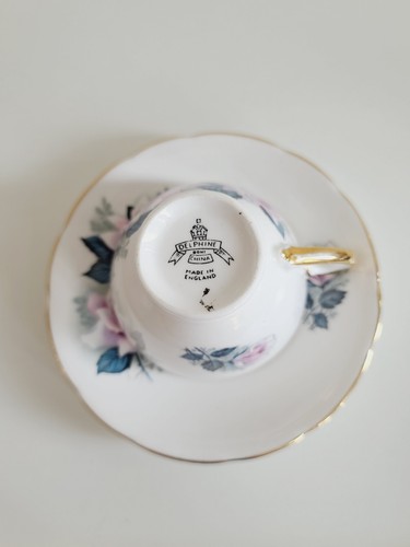 Vintage Delphine Bone China TeaCup & Saucer; Light Pink Rose (Ma - photo 3