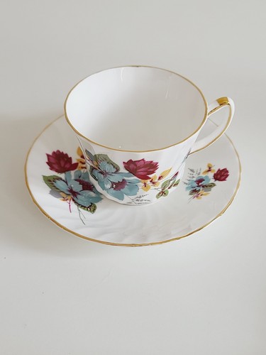 Vintage Delphine Bone China Tea Cup & Saucer