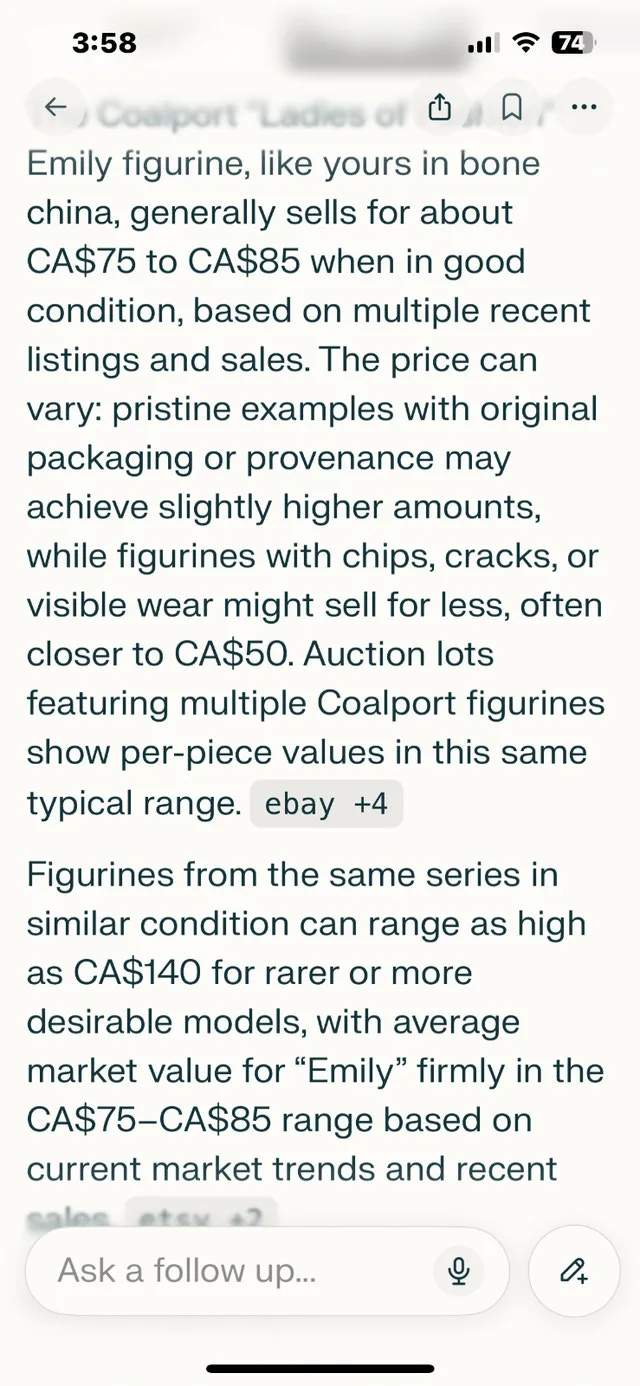 The Coal Port "Ladys of fashion" Emily Figurine image indicator(5)