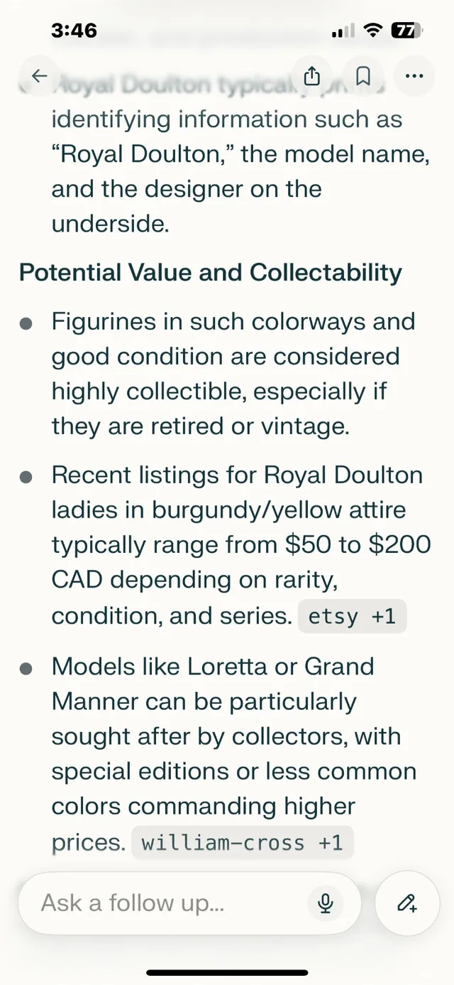 Royal Doulton Figurine Loretta image indicator(4)