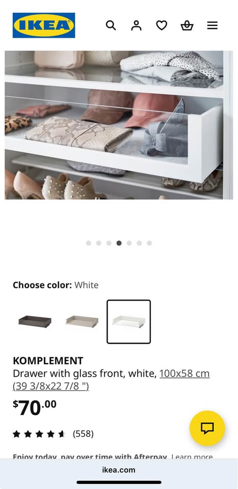 KOMPLEMENT Drawer with glass front, white, 100x58 cm - photo 3