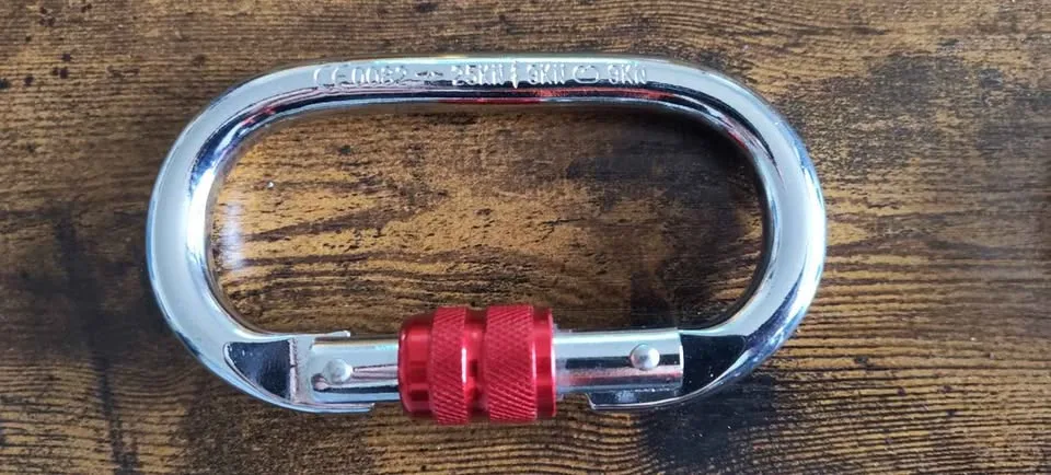 2x 25kN EN362 steel oval screwgate carabiner image indicator(2)