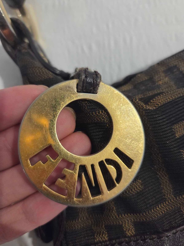 Authentic Brown Vintage Fendi Bag reduced ripped inside - photo 5