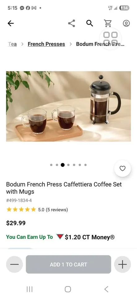 New in box french press set with two mugs image indicator(2)