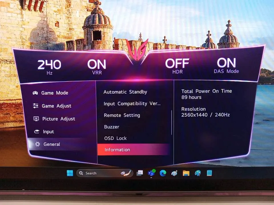 LG ULTRAGEAR 27" OLED GAMING MONITOR image indicator(5)