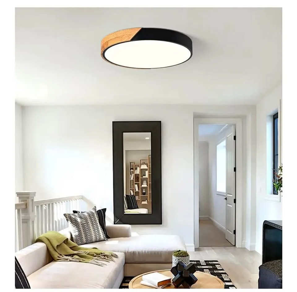 New Modern Black Flush Mount Ceiling Light thumbnail