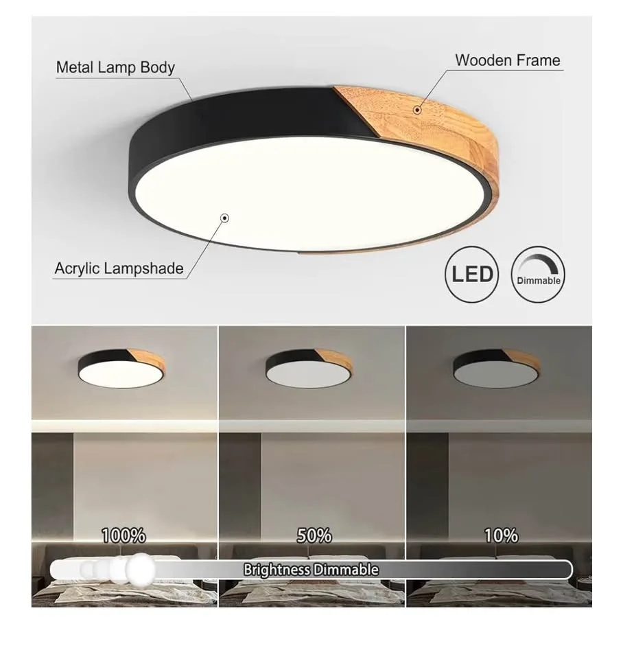 New Modern Black Flush Mount Ceiling Light image indicator(2)