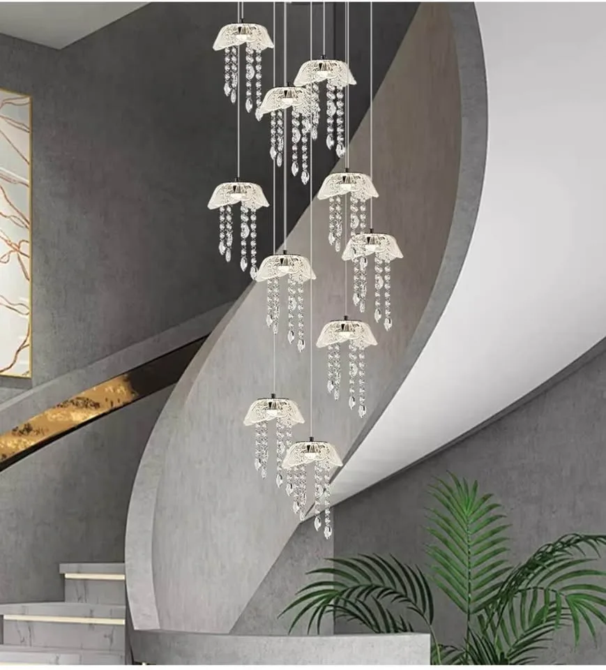 GEADI Crystal Chandelier 10-Light w/ Remote image indicator(4)