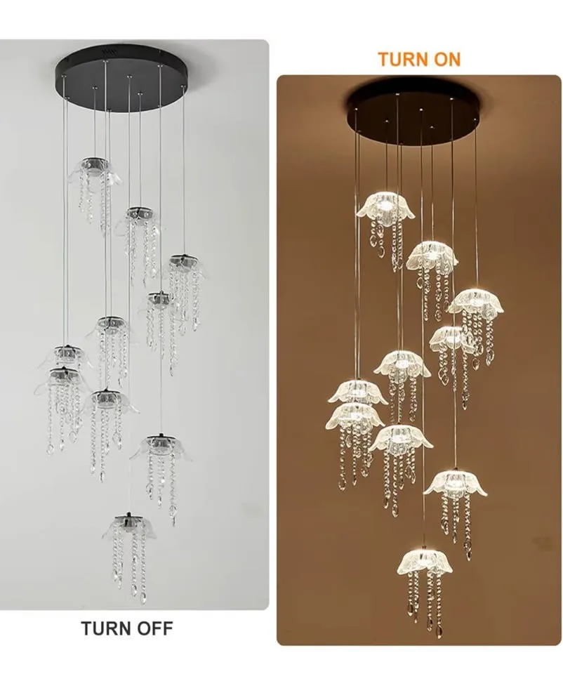 GEADI Crystal Chandelier 10-Light w/ Remote image indicator(6)