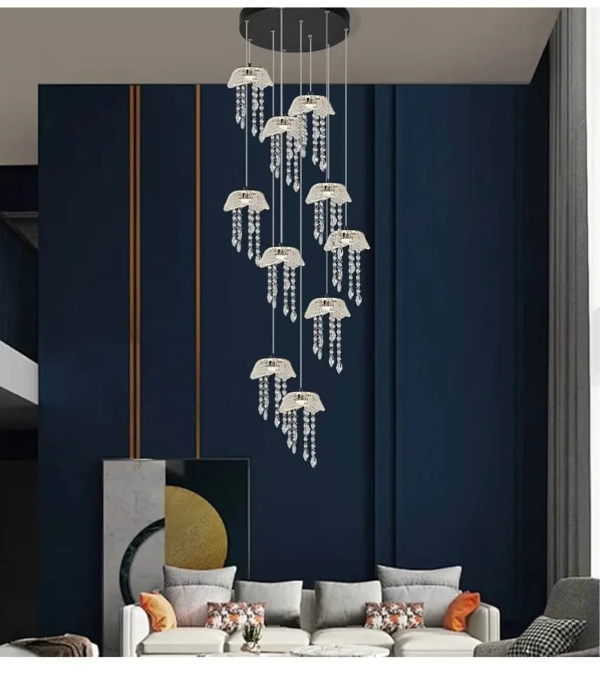 GEADI Crystal Chandelier 10-Light w/ Remote image indicator(9)