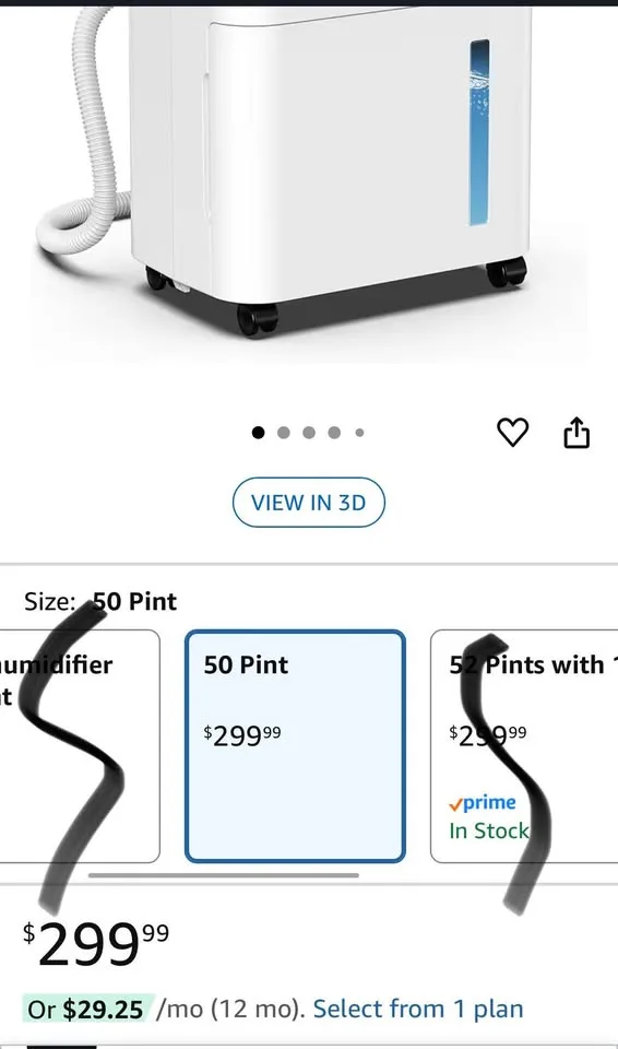 Wellsle Dehumidifier 50 Pint w/ Smart Humidity Control image indicator(2)