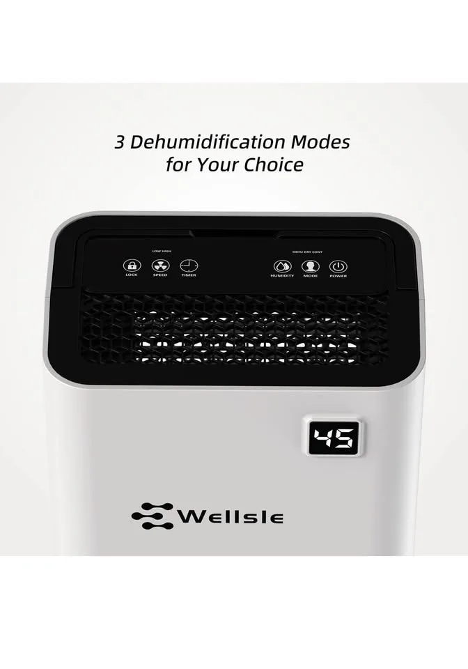 Wellsle Dehumidifier 50 Pint w/ Smart Humidity Control image indicator(4)