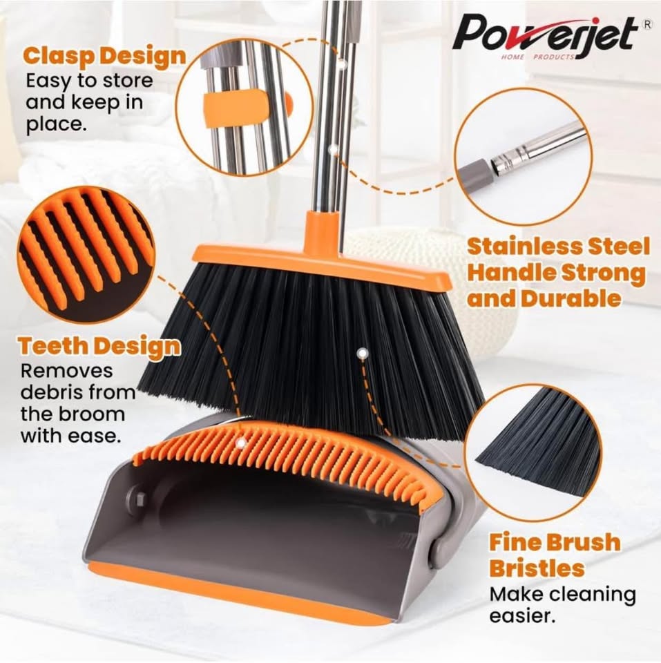 (New) Upright Broom & Dustpan Set - photo 5