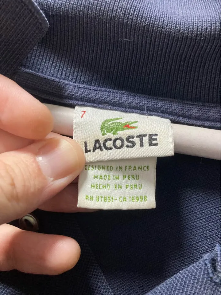 Navy Lacoste polo size 7 image indicator(2)