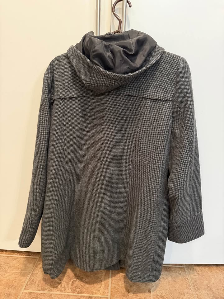 Women’s Grey Wool-Blend Duffle Coat – Toggle Closure, Warm Winte - photo 2