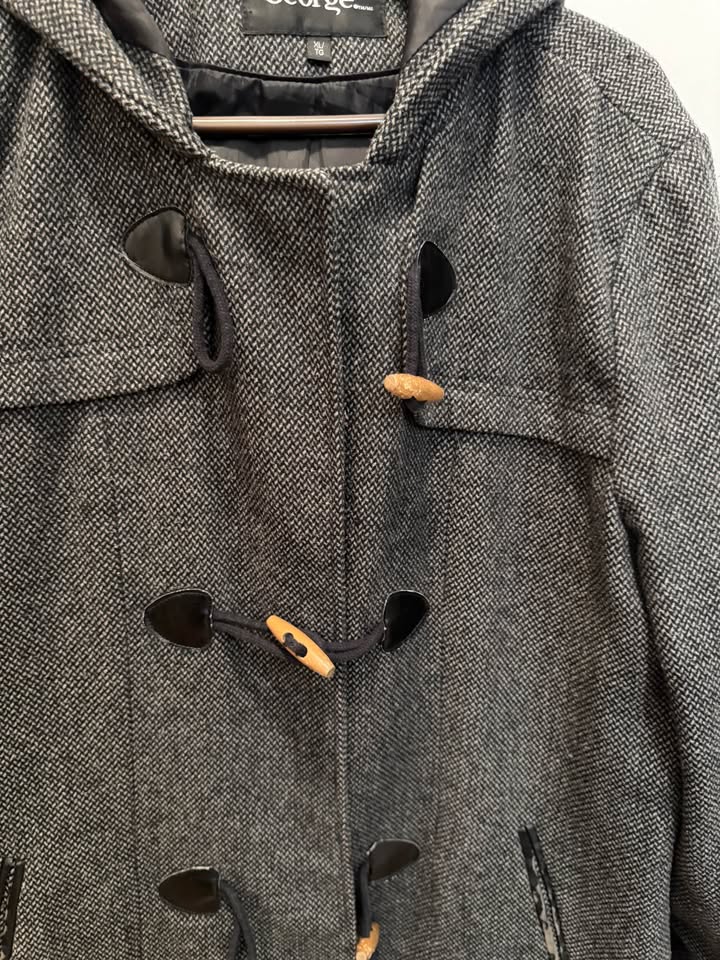 Women’s Grey Wool-Blend Duffle Coat – Toggle Closure, Warm Winte - photo 5