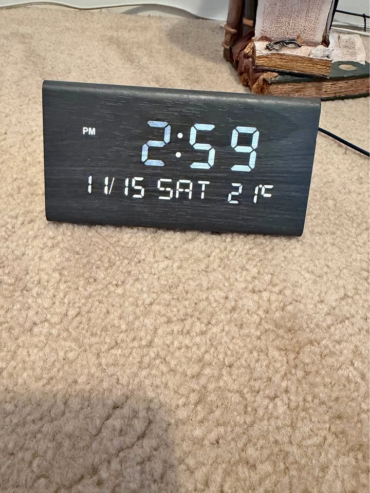 Wooden Digital Alarm Clock