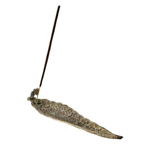 Indian Silver Incense Burner Om | Yoga Decor