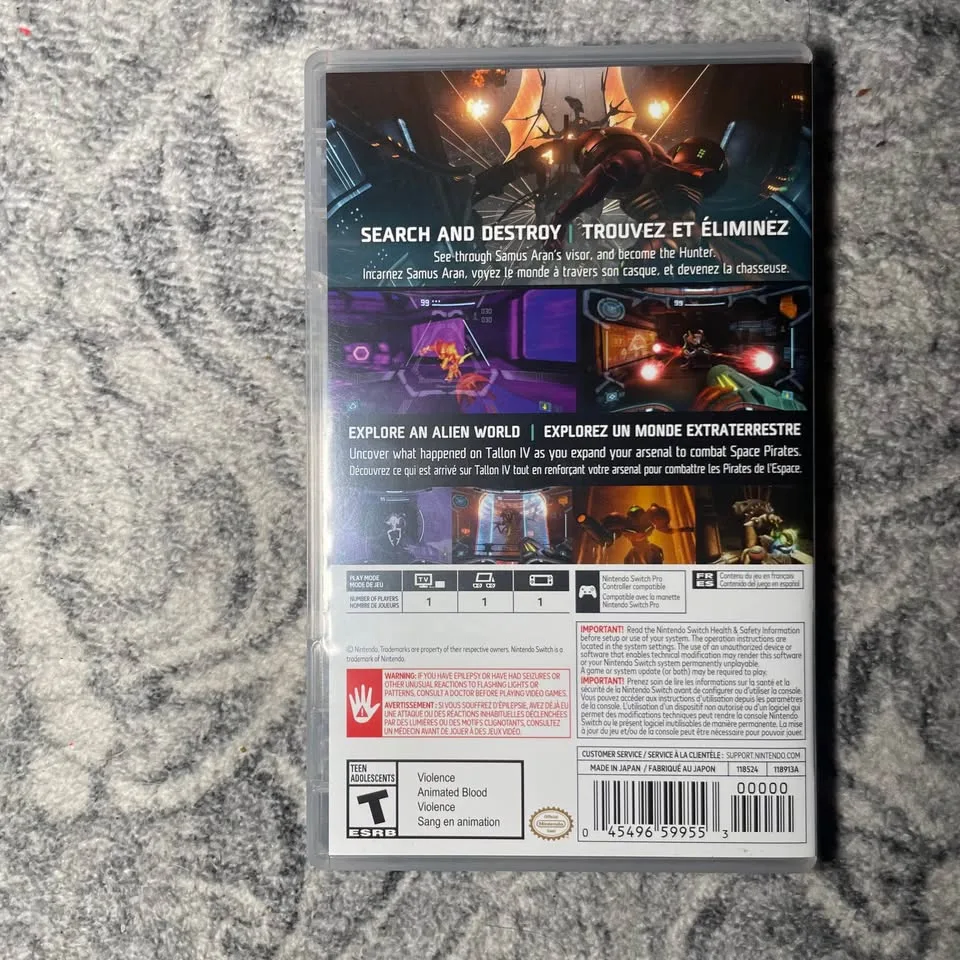 Jeu Nintendo Switch Metroid Prime Remastered Game. Teen ESRB. RE image indicator(2)