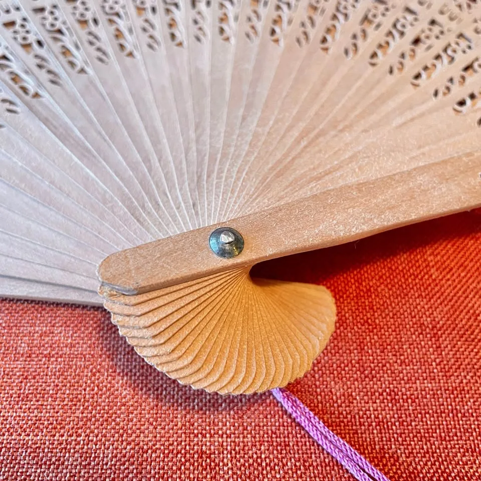 Oriental Intricate Wooden Hand Fan image indicator(3)