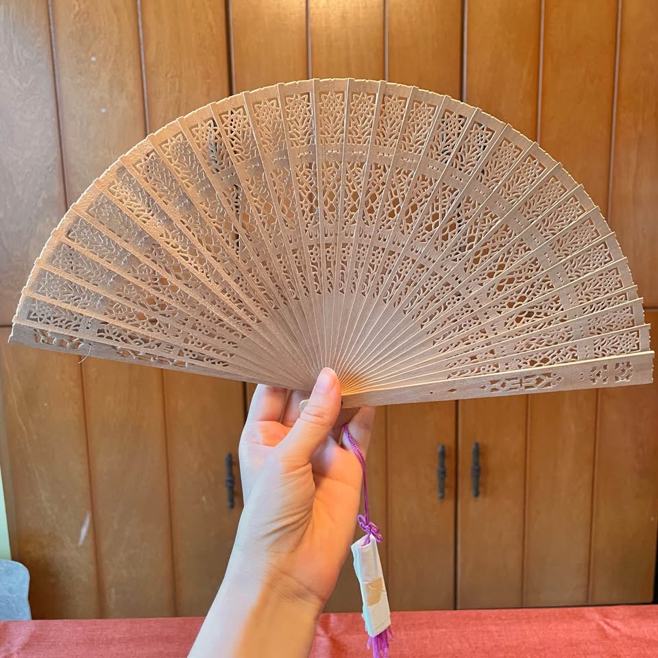Oriental Intricate Wooden Hand Fan - photo 5