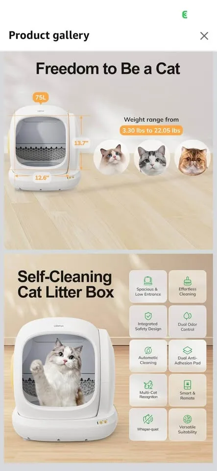 UBPet Smart Cat Litter Box – Automatic Self-Cleaning | App Mon image indicator(6)