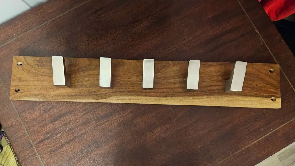 Modern Wall/Door Mounted Coat Rack - Real Wood - photo 2
