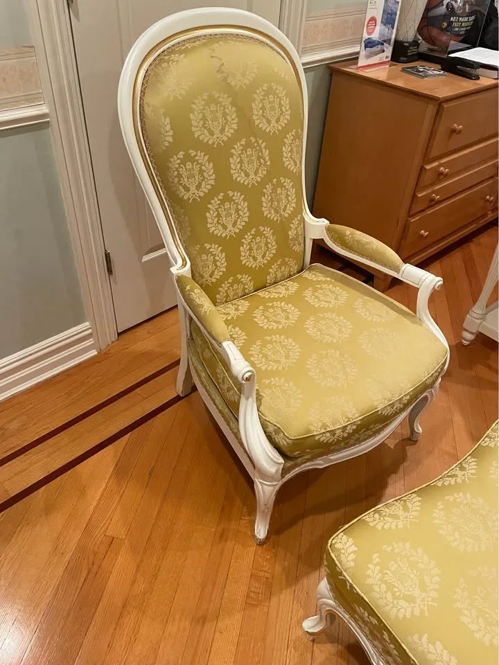 Elegant Accent Chair & Ottoman – Classic French Style Louis XV image indicator(7)