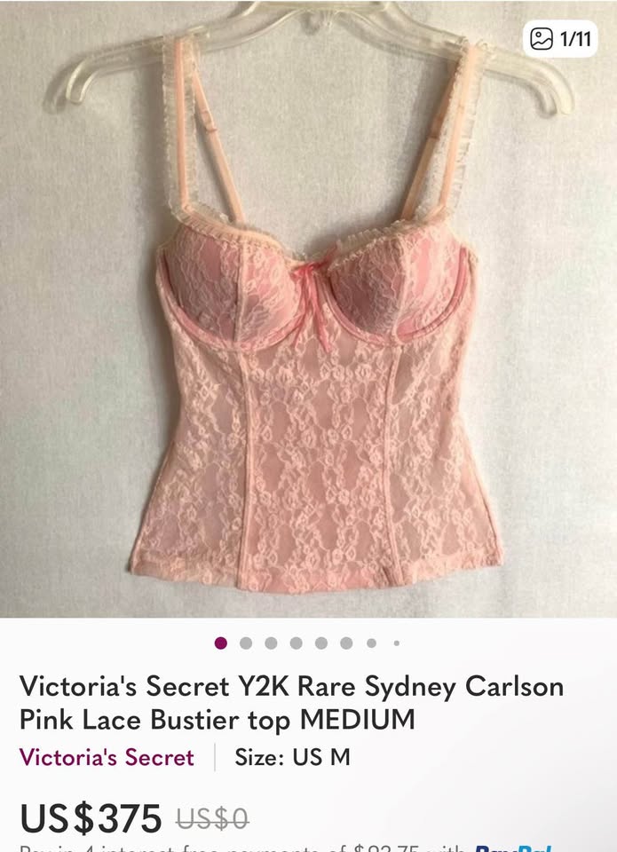 Victoria's Secret Y2K Rare Sydney Carlson Pink Lace Bustier top - photo 5