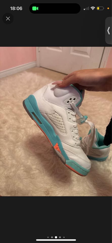 JORDAN 5 LIGHT AQUA / MIAMI - photo 2