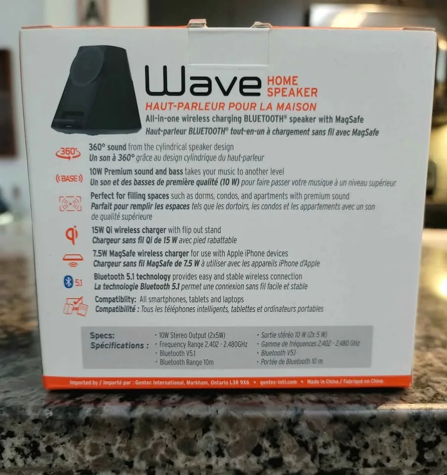 IQ Wave Home Speaker and Wireless Charger (Brand New) image indicator(2)