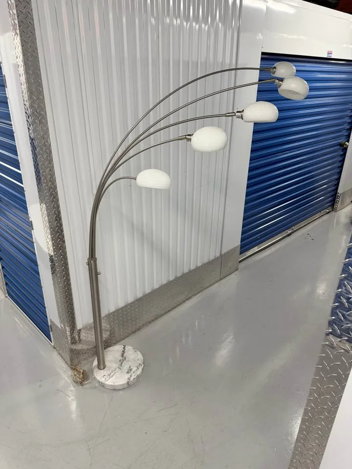 Arc Floor 5 Arm Lamp With Marble Base Glass Shades 6ft+ Tall image indicator(2)