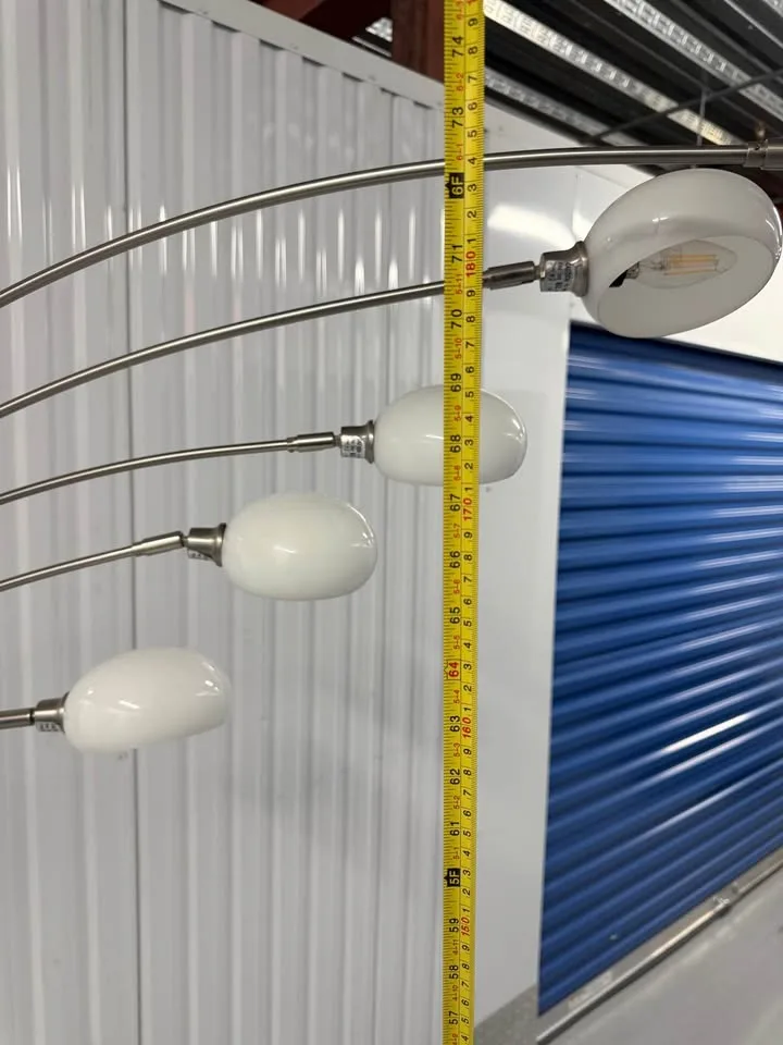 Arc Floor 5 Arm Lamp With Marble Base Glass Shades 6ft+ Tall image indicator(7)