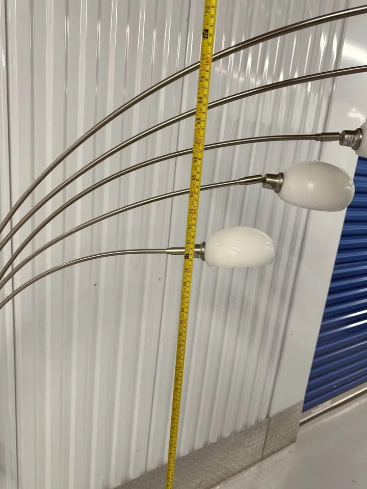 Arc Floor 5 Arm Lamp With Marble Base Glass Shades 6ft+ Tall image indicator(8)