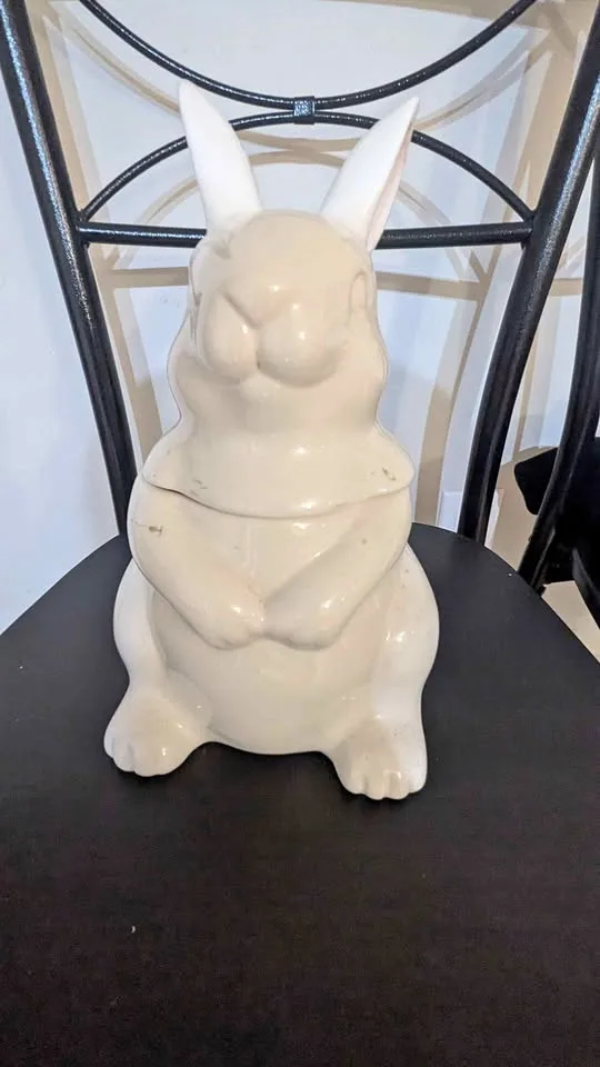 Ceramic white bunny centerpiece thumbnail