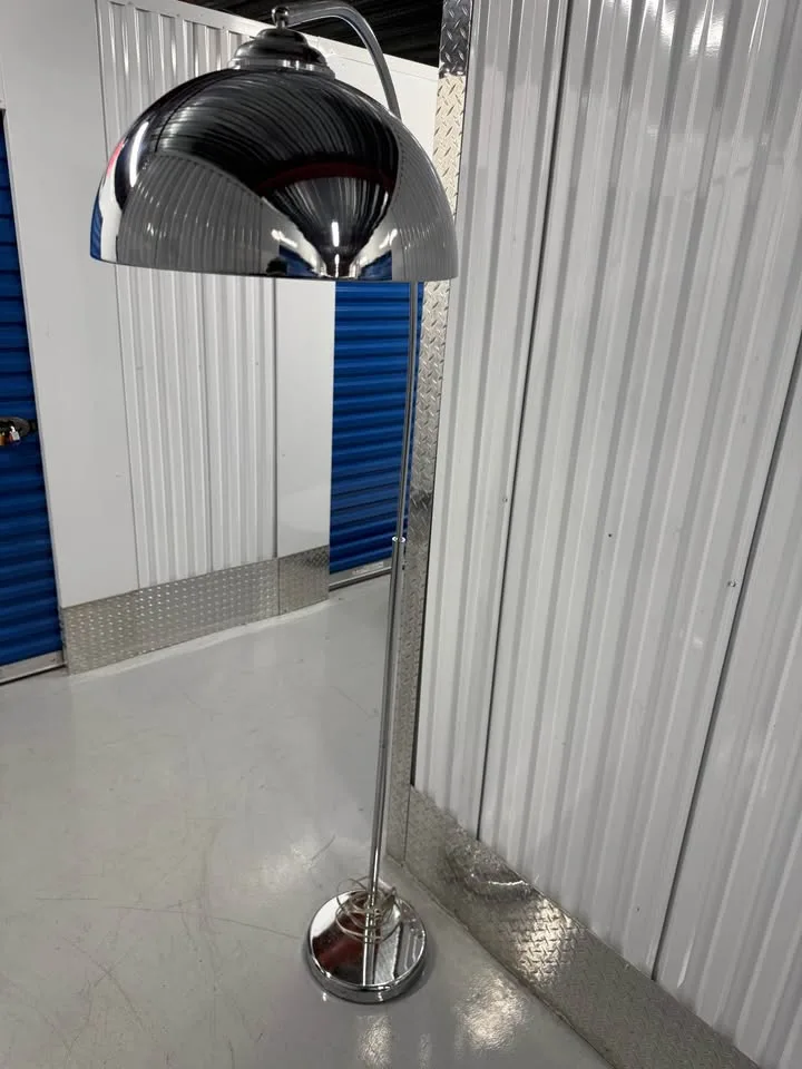 Chrome Arc Floor Lamp Modern Dome Shade 6ft Tall image indicator(2)